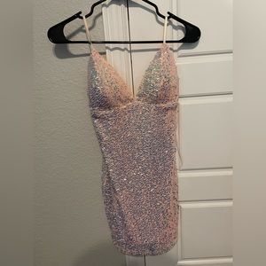 Pink sequined dress